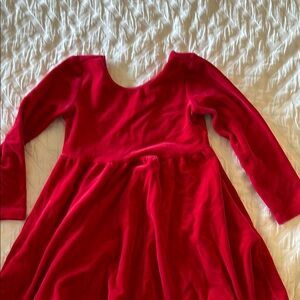 Red velour/velvet texture dress